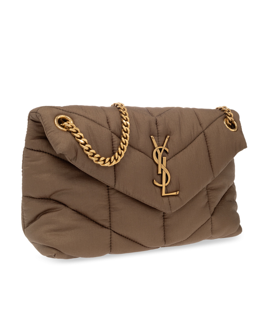 Saint Laurent Small Puffer Shoulder Bag In Brown