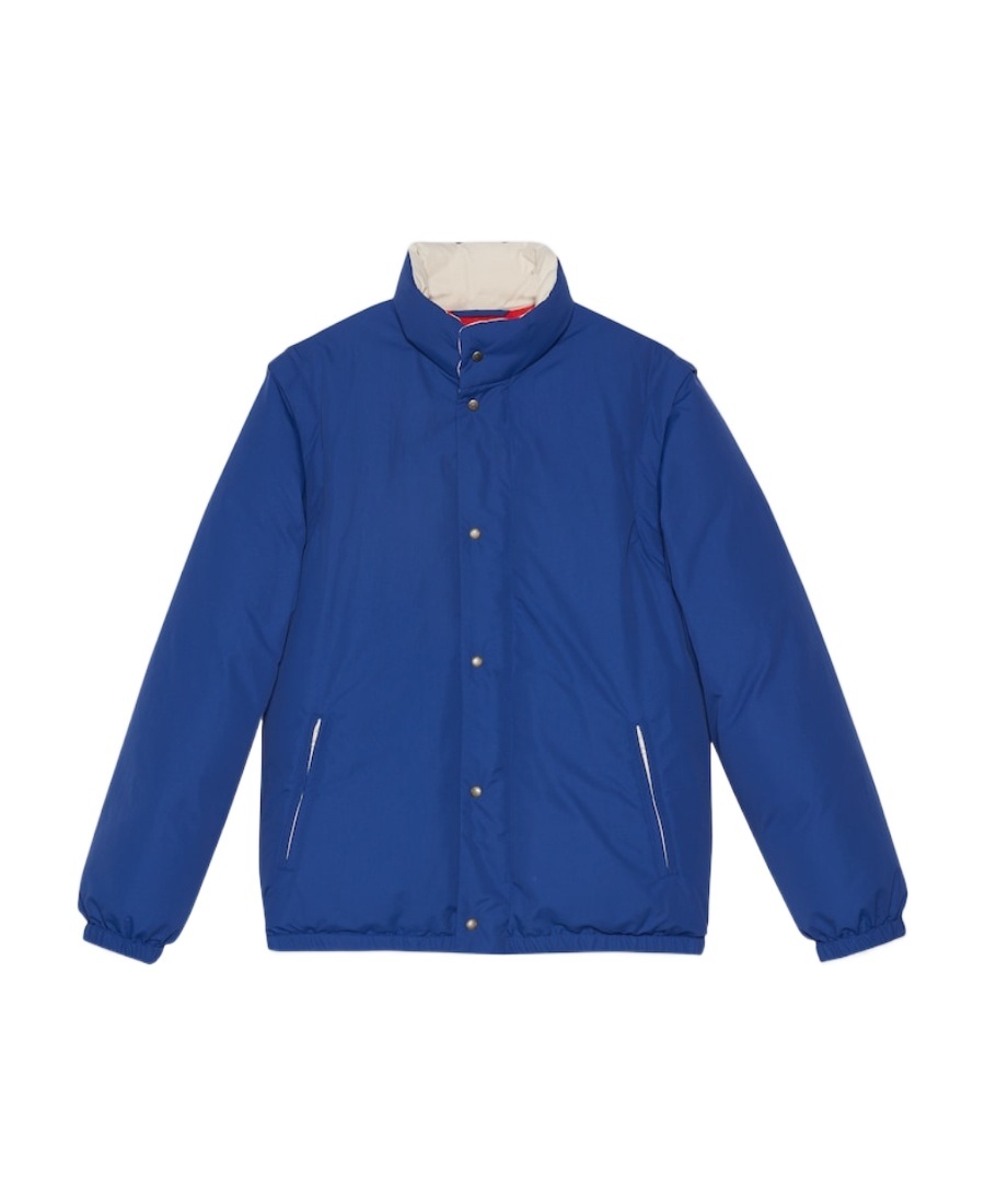 Gucci Detachable-sleeves Padded Jacket In Blue