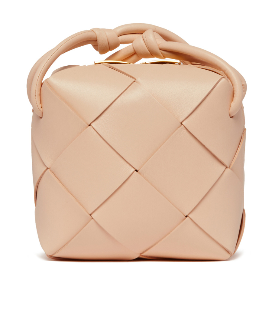 Bottega Veneta Mini Cassette Leather Camera Bag In Nude