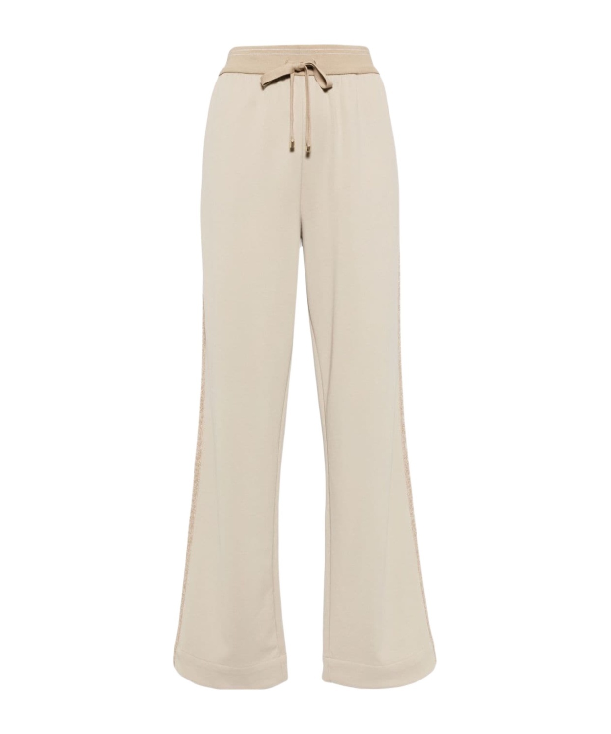 Lorena Antoniazzi Cotton-blend Track Pants In Nude