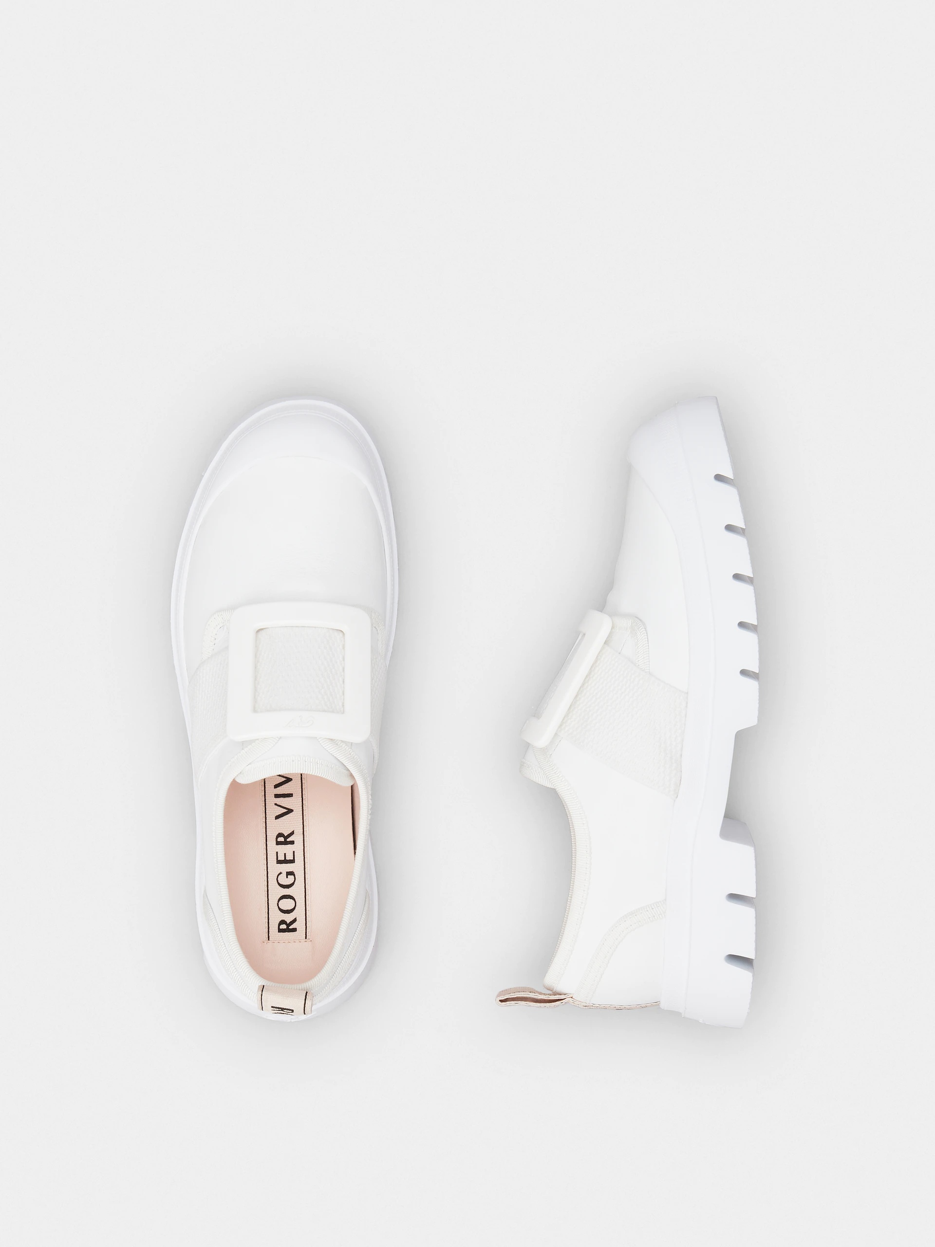 Roger Vivier Logo Casual Sneakers In White