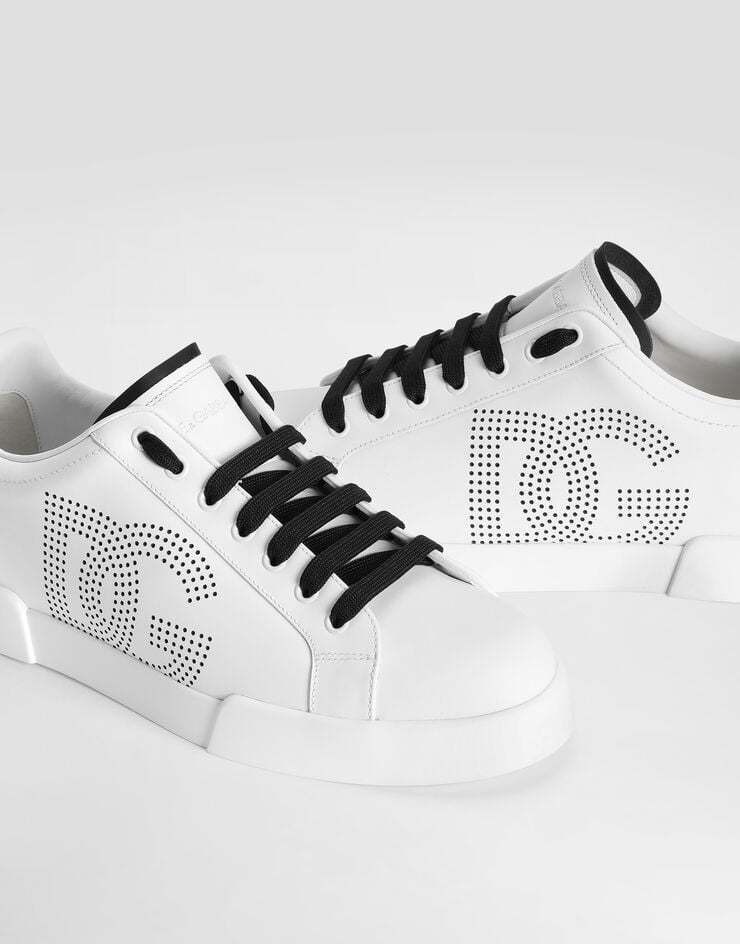 Dolce & Gabbana Portofino Leather Low-top Sneakers In White