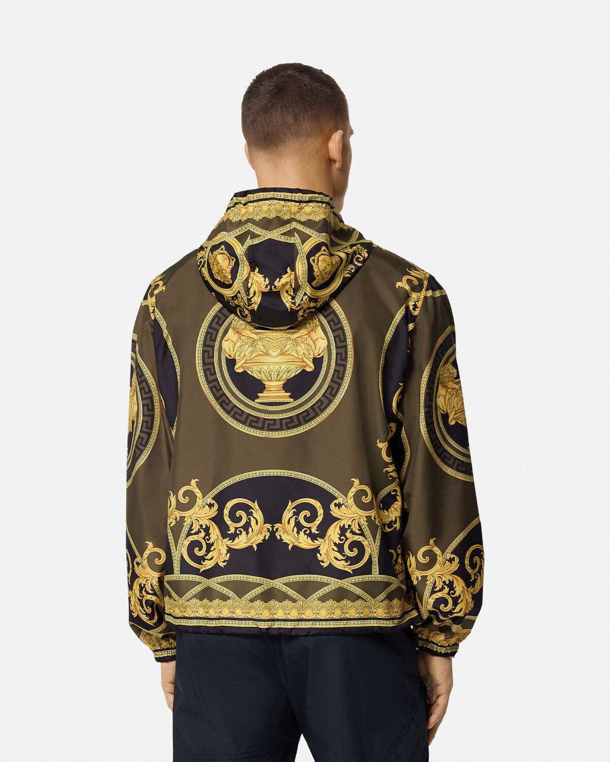 Versace La Coupe Des Dieux Windbreaker Jacket In Black