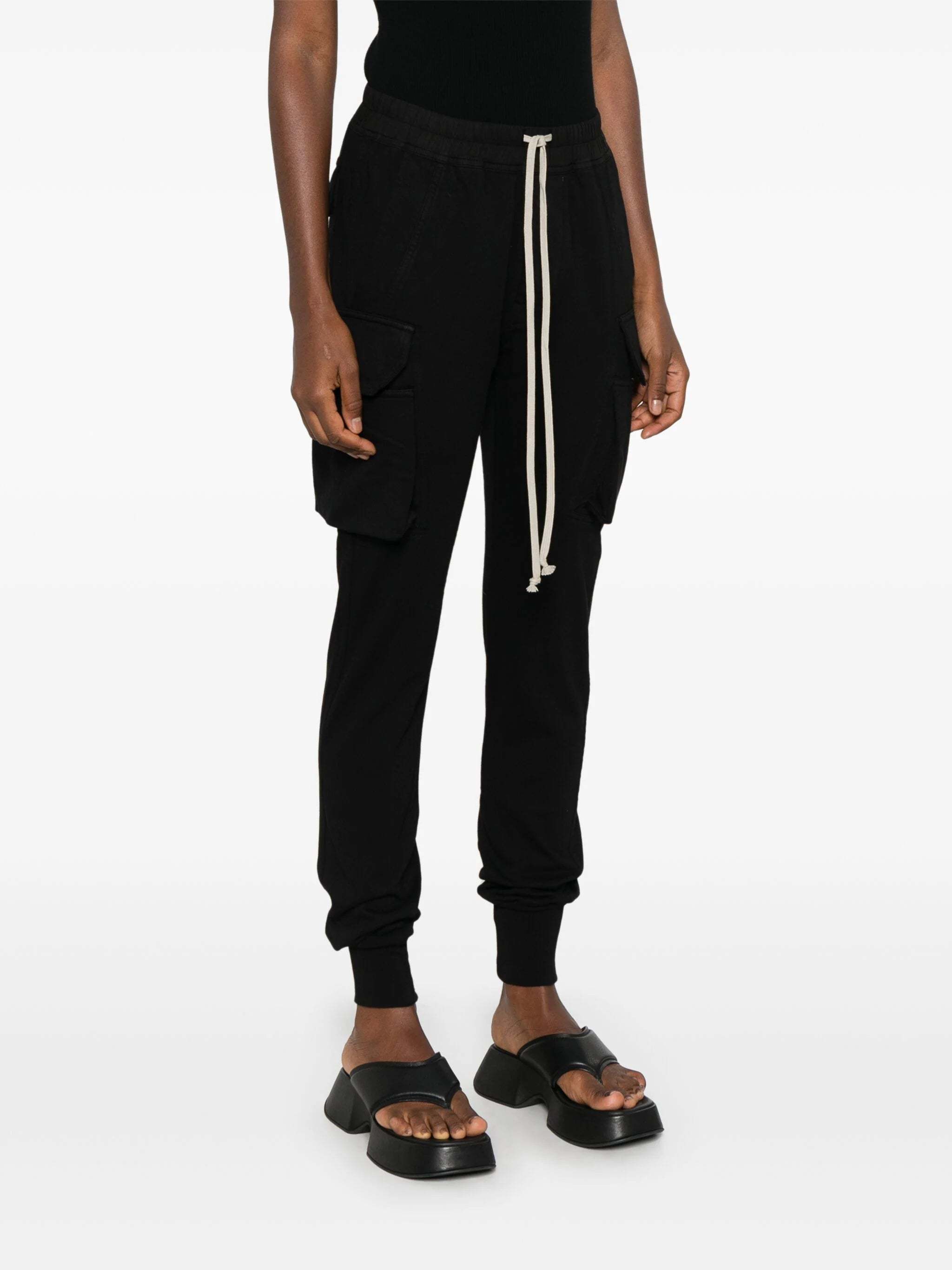 Rick Owens Drkshdw Drawstring Casual Pants In Black