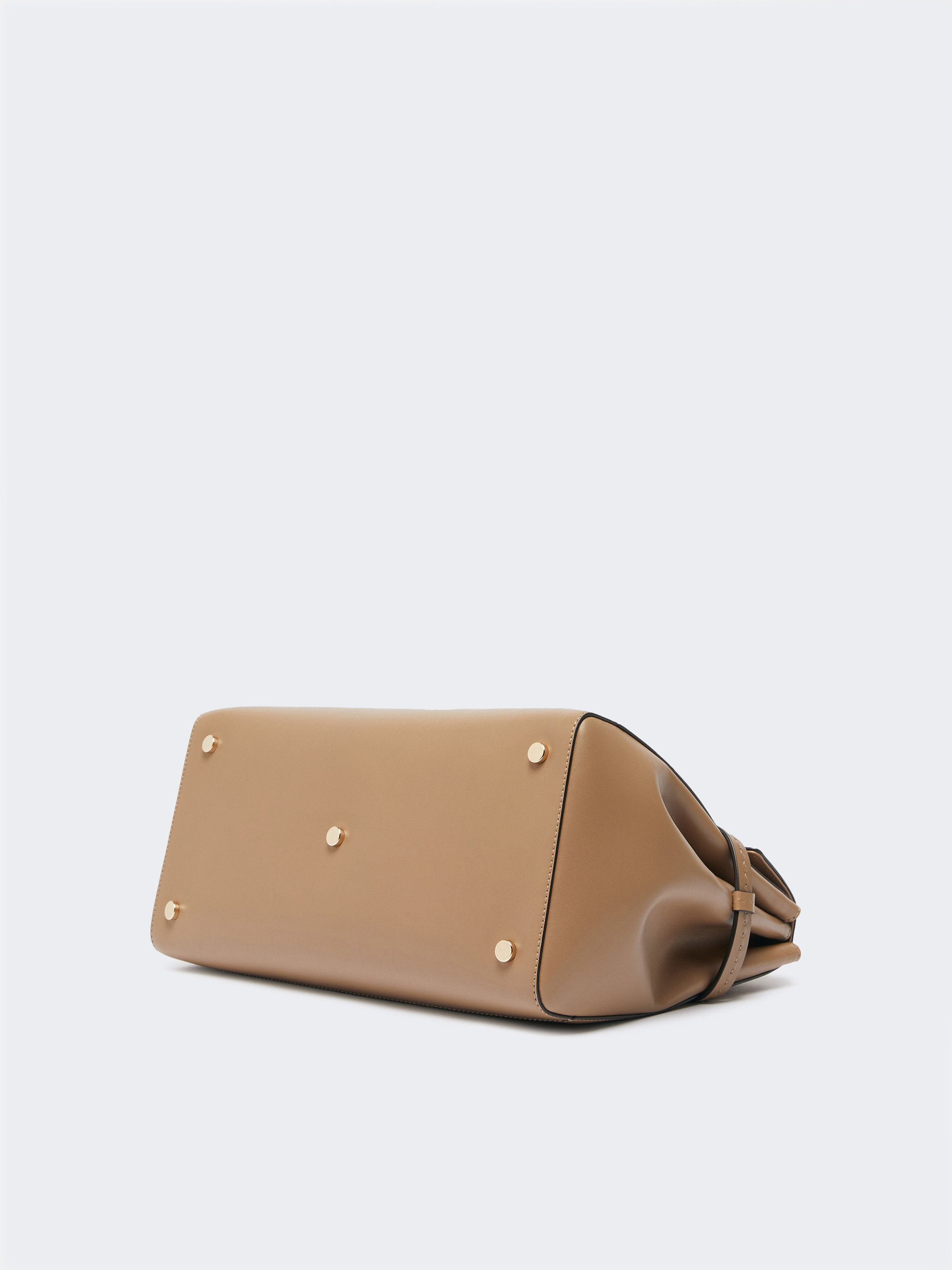 Max Mara Twist-lock Fastening Leather Tote Bag In Brown