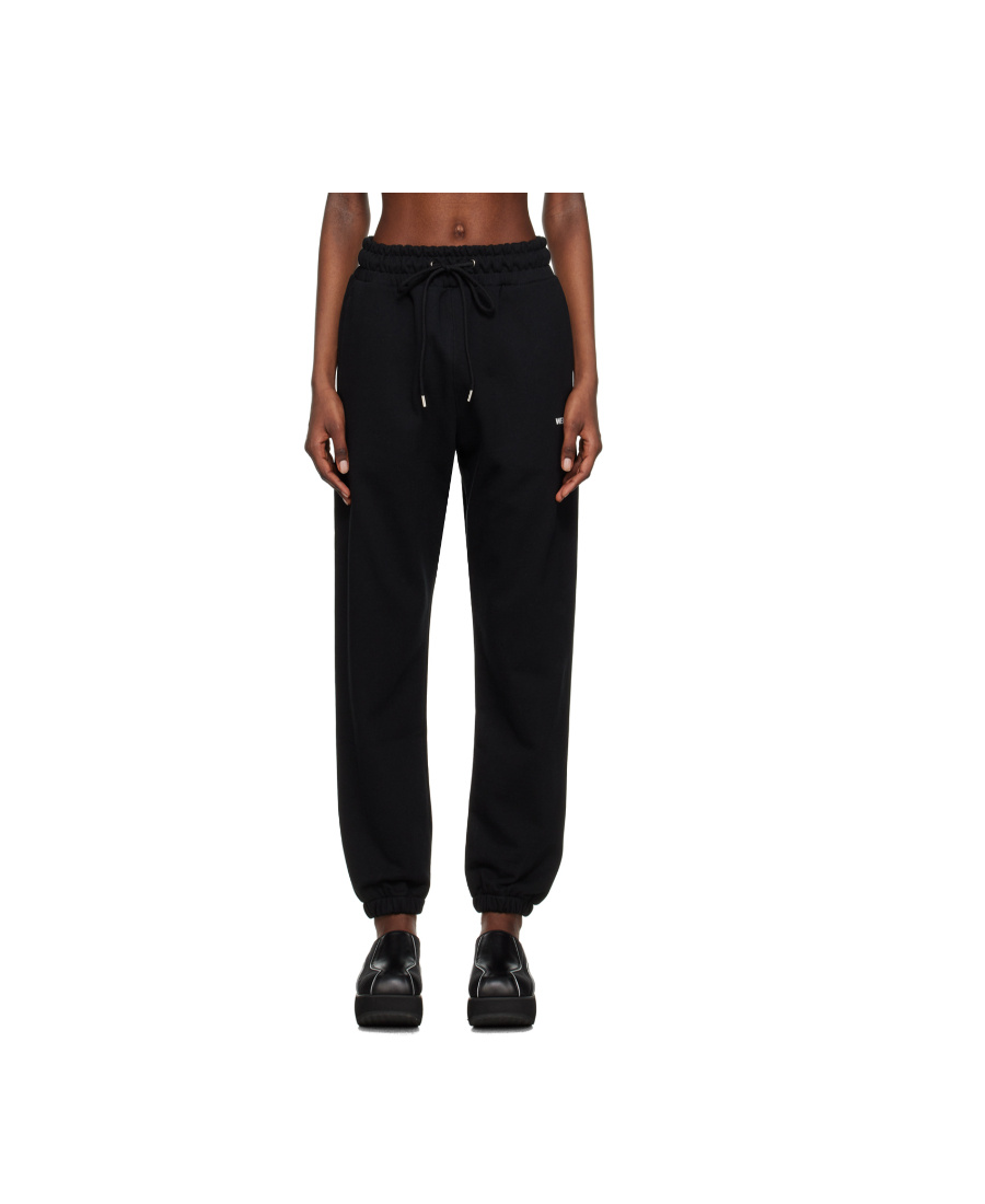 We11 Done Logo-print Cotton Track Trousers In Black