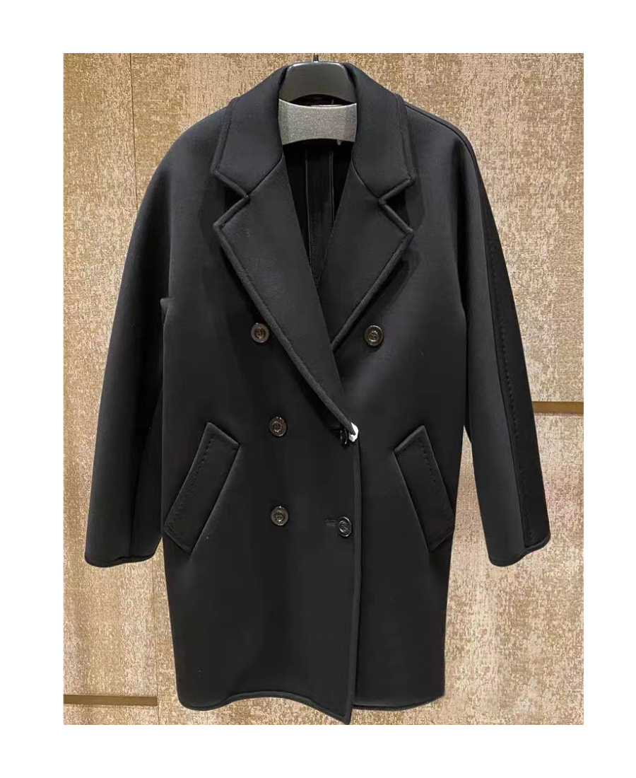Max Mara Double-breasted Button-up Coat In Black