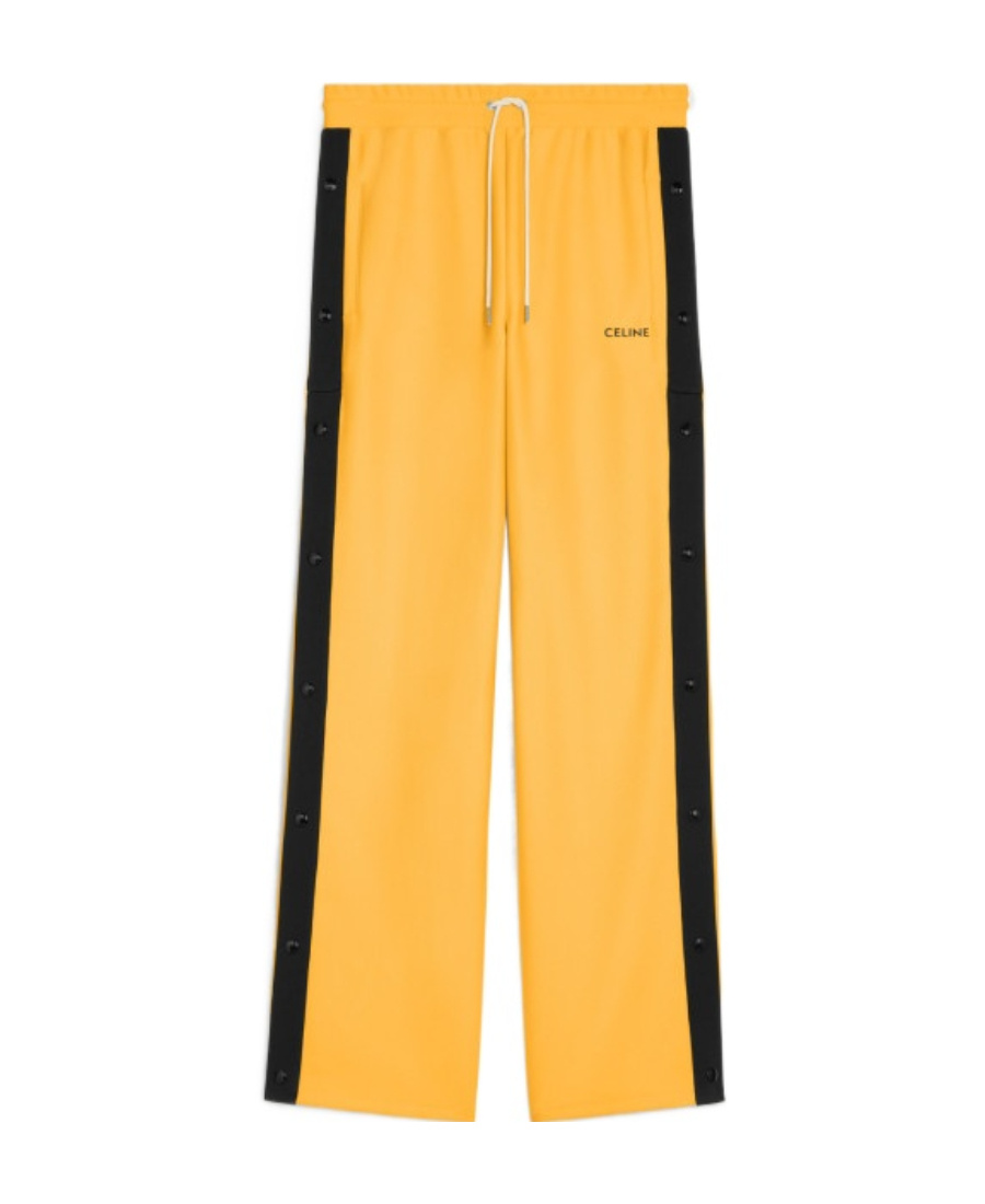 Celine Double-sided Plain Knitted Button Sweatpants In Orange