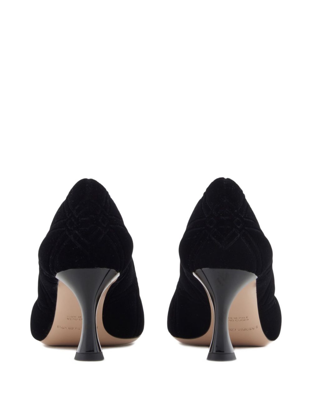 Emporio Armani Stylish Pumps With Curved Heel And Pattern In Black
