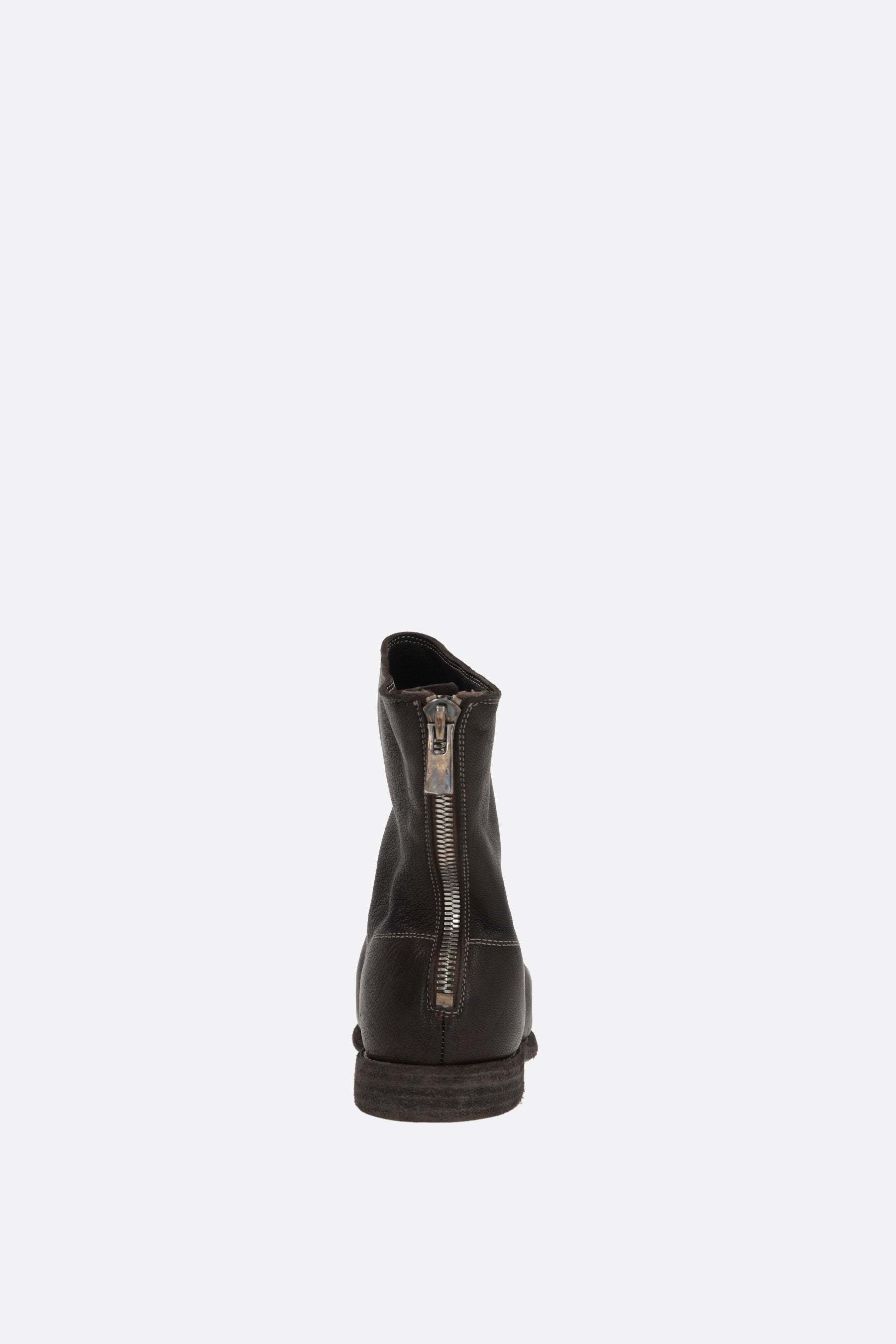 Guidi Black Leather Boots With Zip And Leather Sole Men In Black