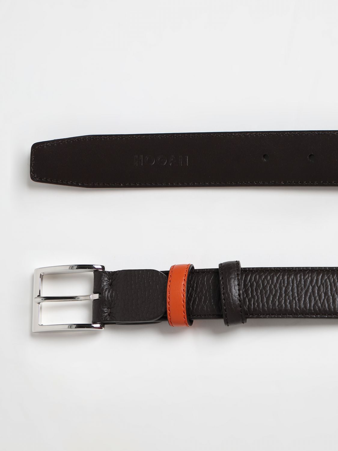 Hogan Square Buckle Belt In Black