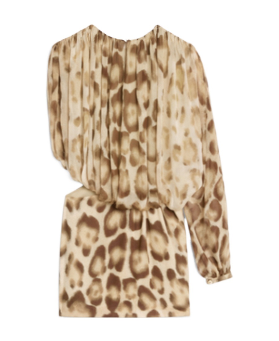 Celine A Dress With Draped Sleeves In Nude