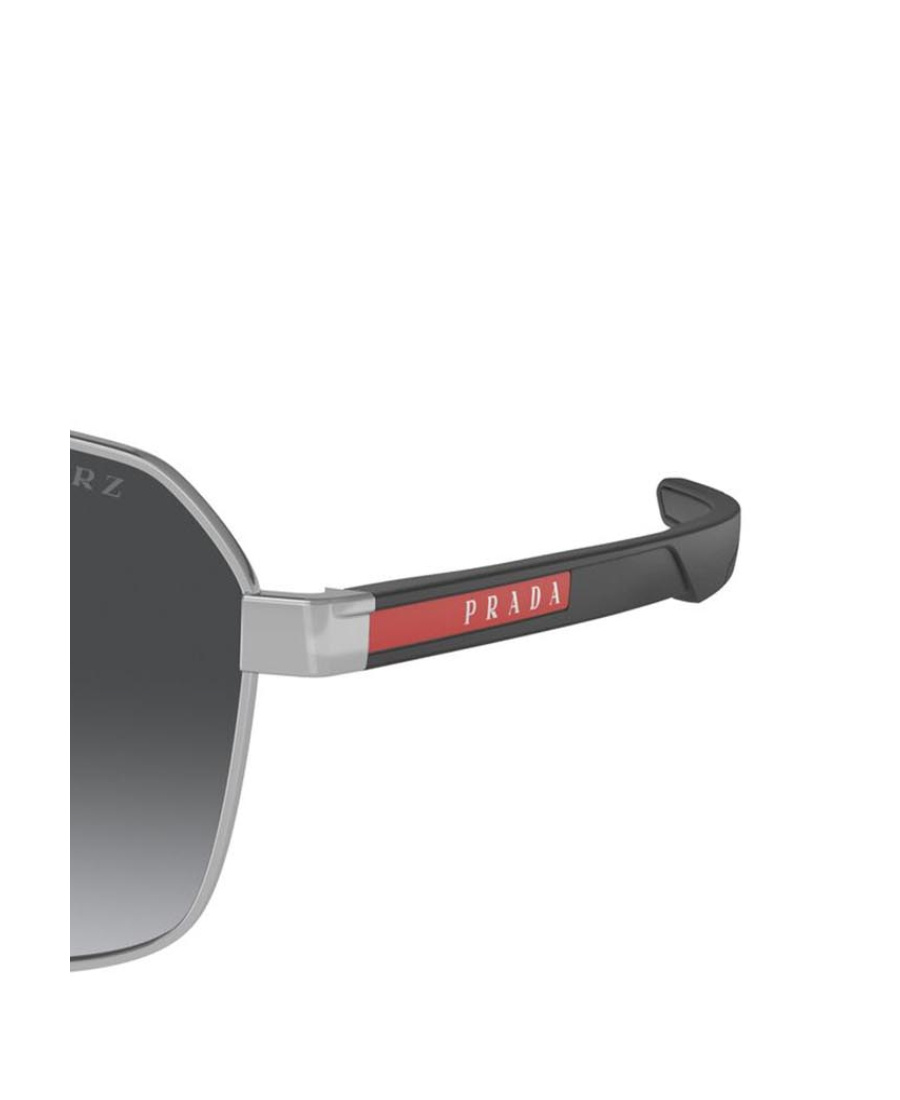 Prada 57mm Polarized Gradient Rectangular Sunglasses In Black