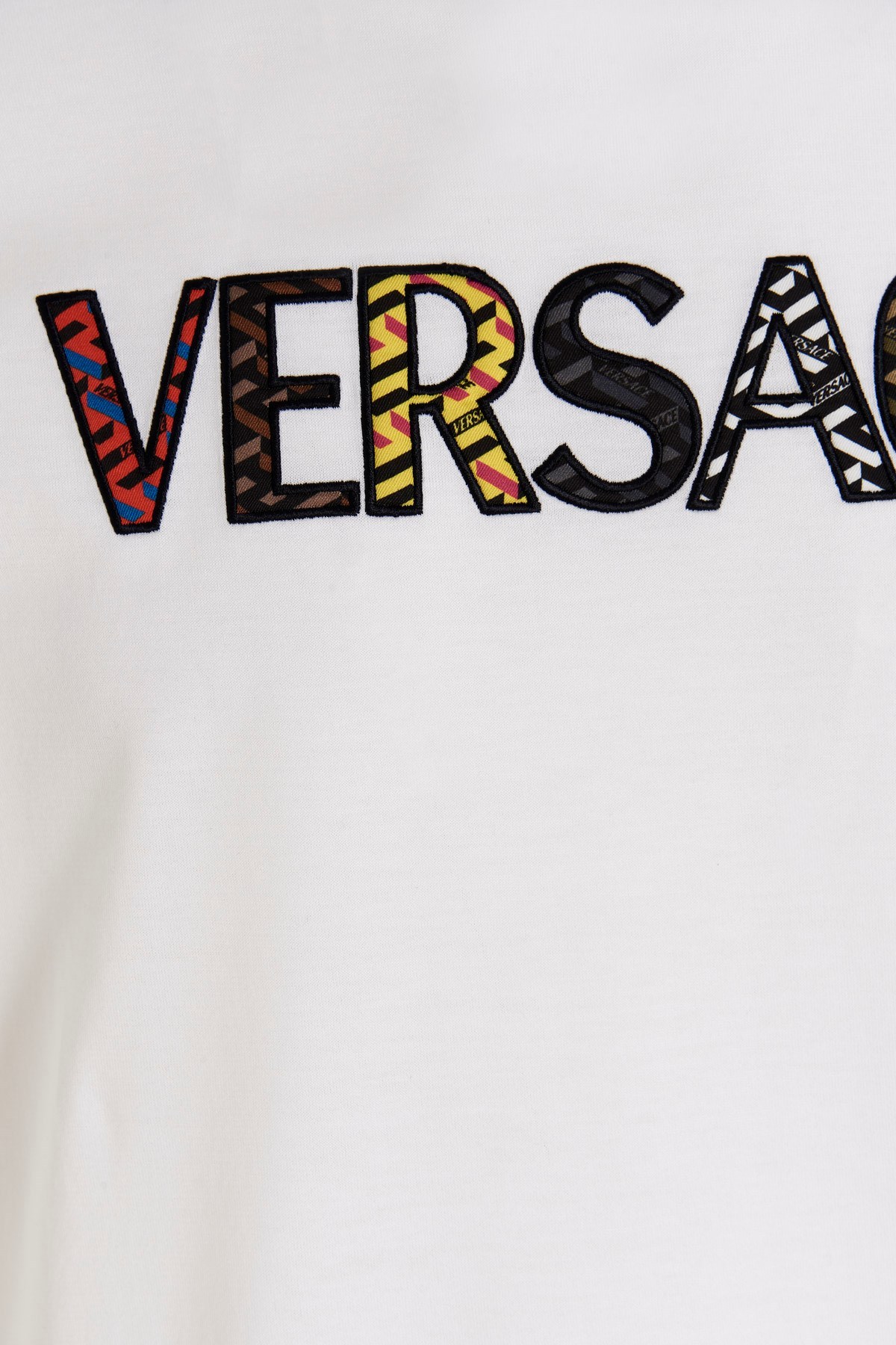 Versace Logo Print T-shirt In White