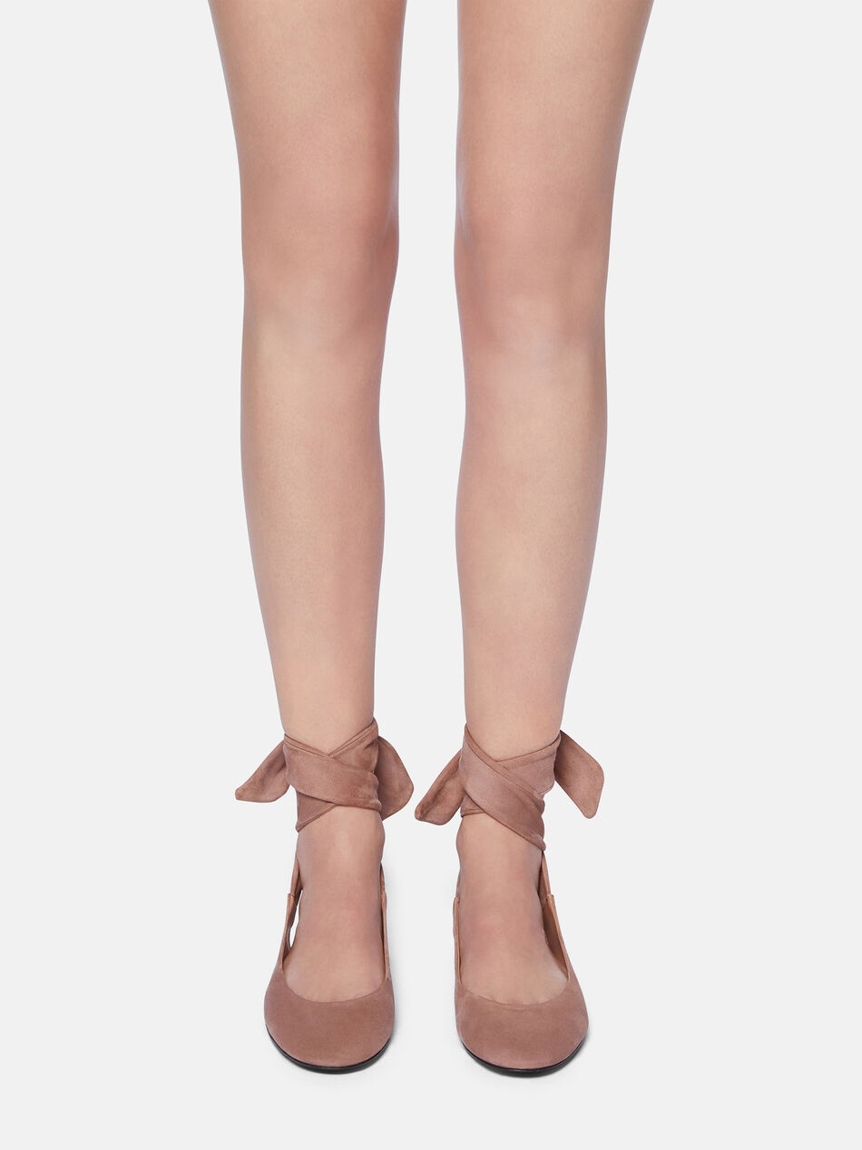 Attico Cloe Wraparound Leather Ballet Flats In Nude