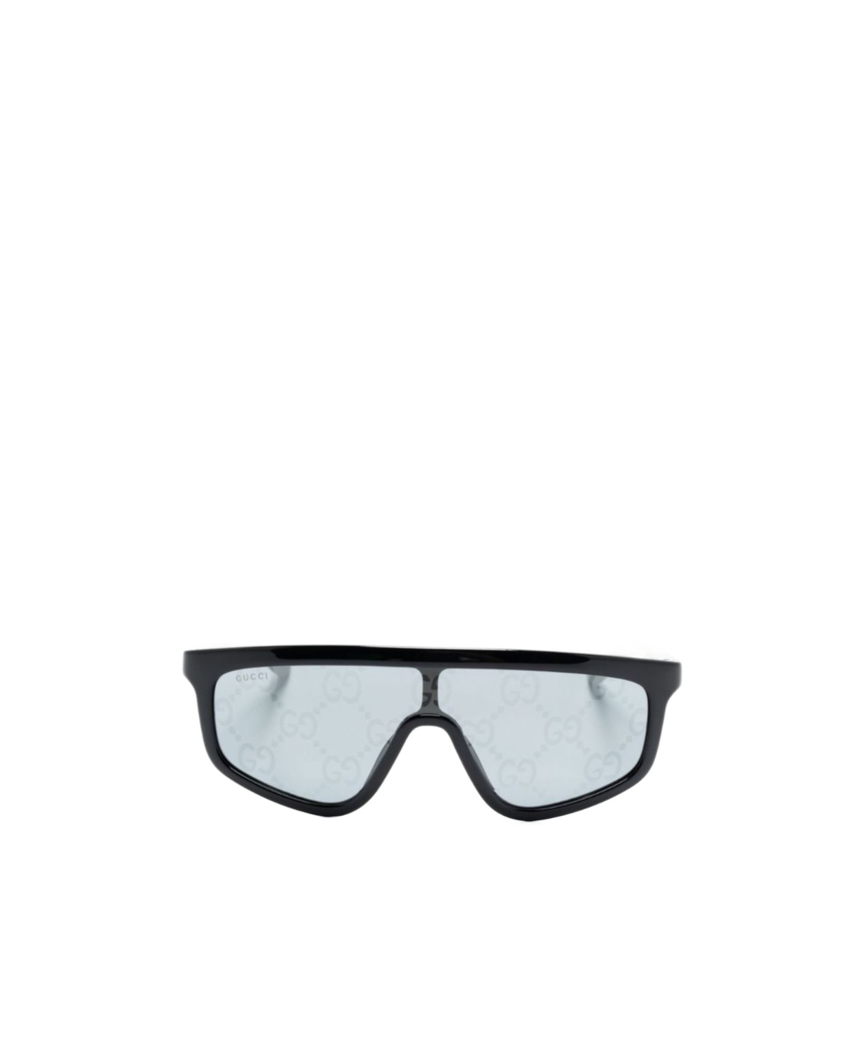 Gucci Lens-decal Shield-frame Sunglasses In White