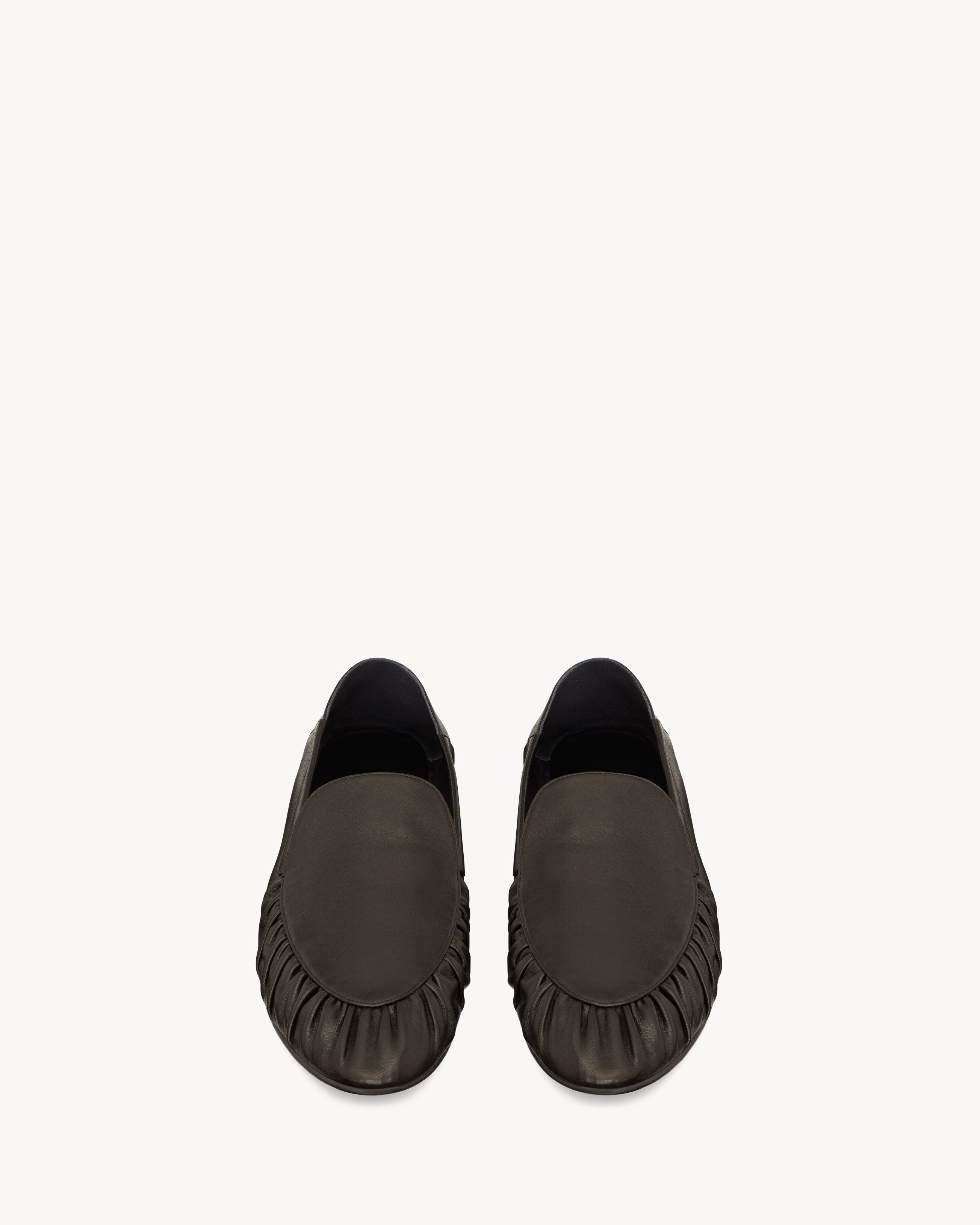 Saint Laurent Leather Alain Loafers Featuring Ruched Detailing In Multi