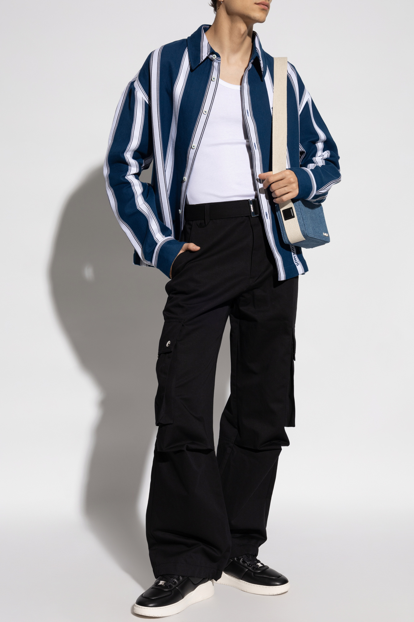 Jacquemus Cargo Gabardine Trousers In Eight In Black