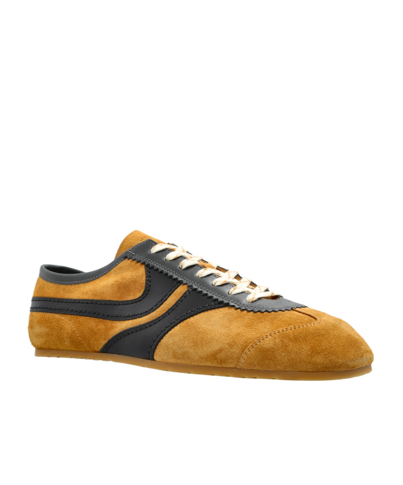 Dries Van Noten Double Lacing Suede Sneakers With Leather Inserts Shoes