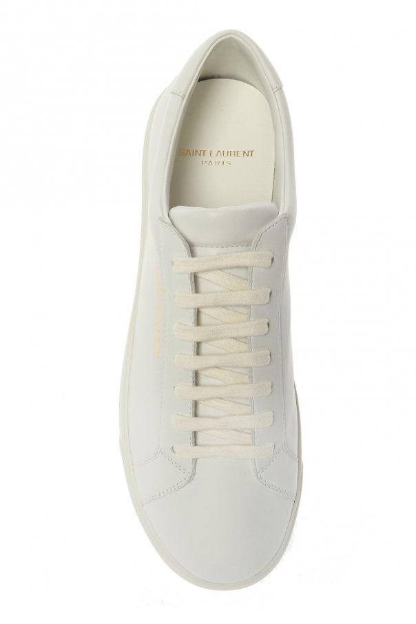 Saint Laurent Andy Low Top Leather Sneakers In White