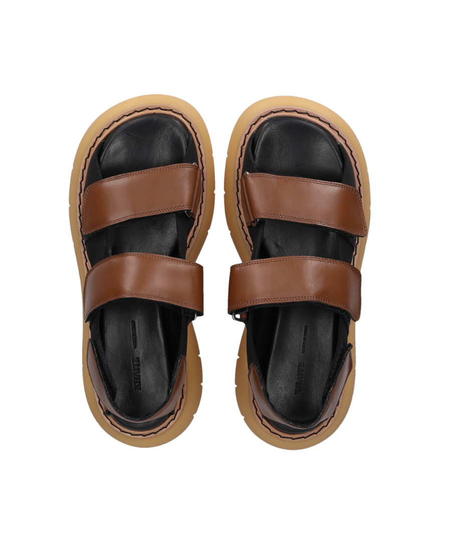 Khaite Murray Leather Dual-grip Chunky Sandals In Black