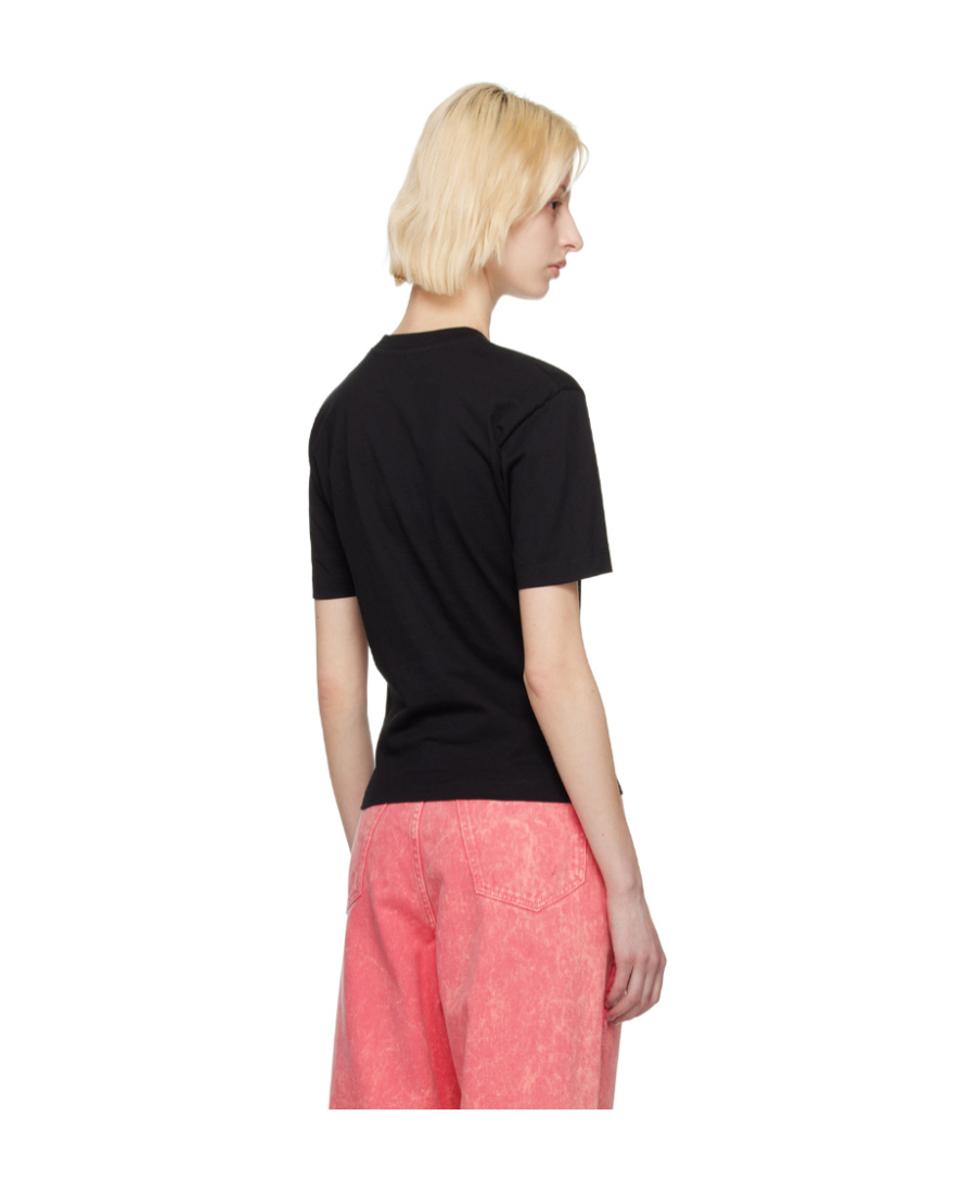 Msgm Logo T-shirt With Round Neck In Black