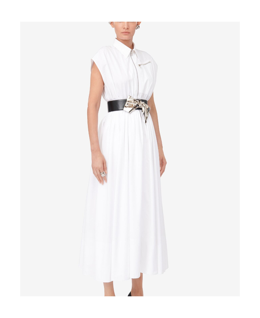 Alexander Mcqueen Hemdkleid Aus Baumwolle In White