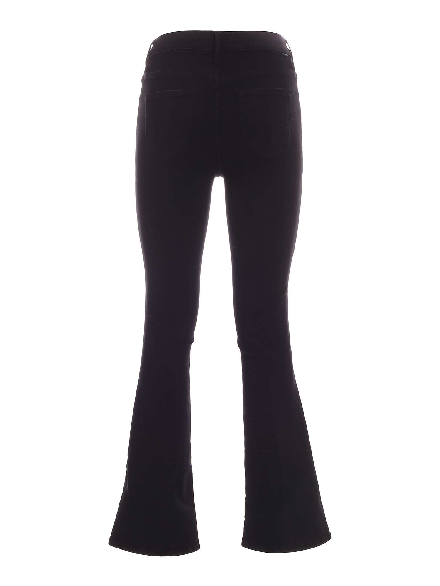 Mother The Weekender Mid-rise Flare Jeans In Black