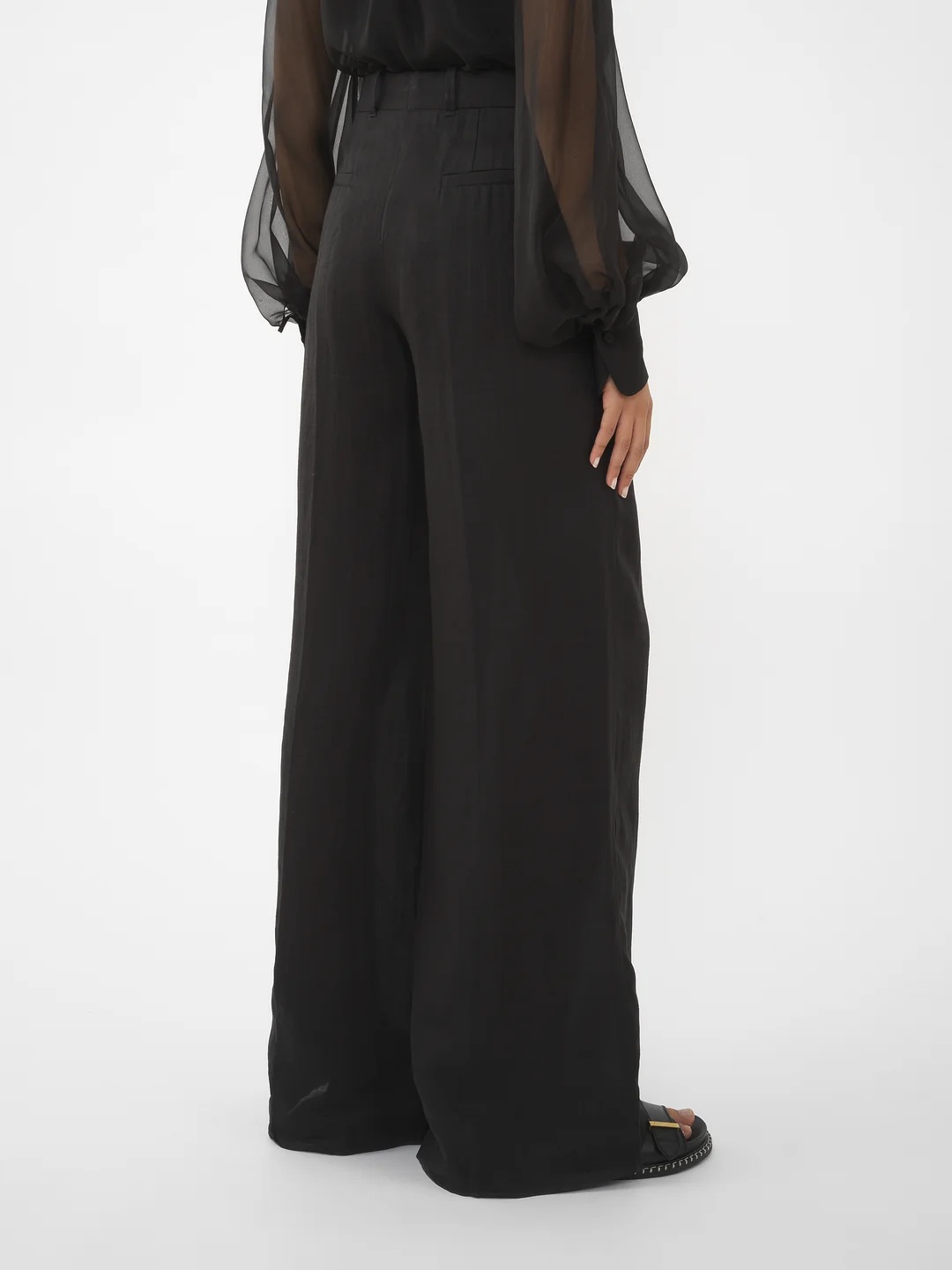 Shop Chloé Wide-leg Sailor Trousers In Black