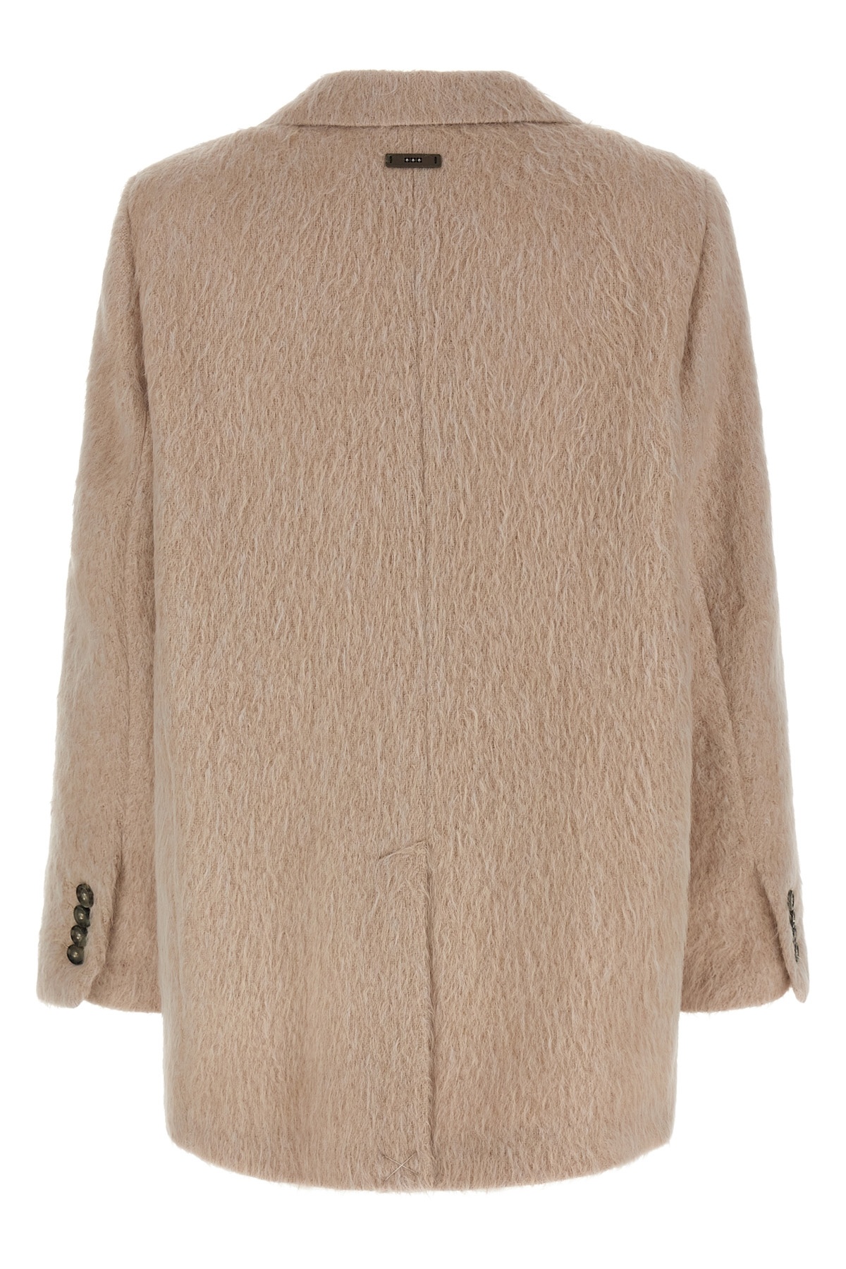 Peserico Alpaca And Wool Striped Single-breasted Blazer In Neutral