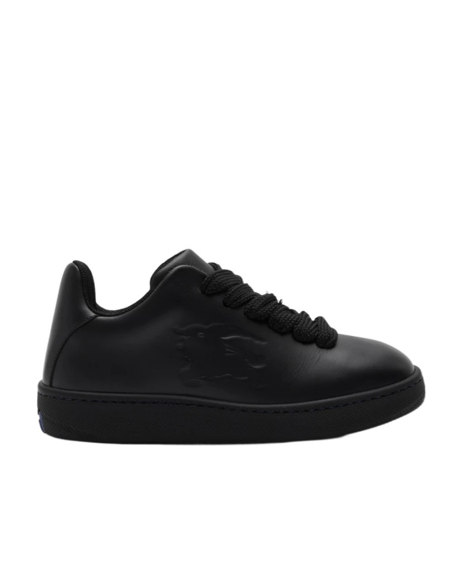 Shop Burberry Bubble Leather Sneakers In Black