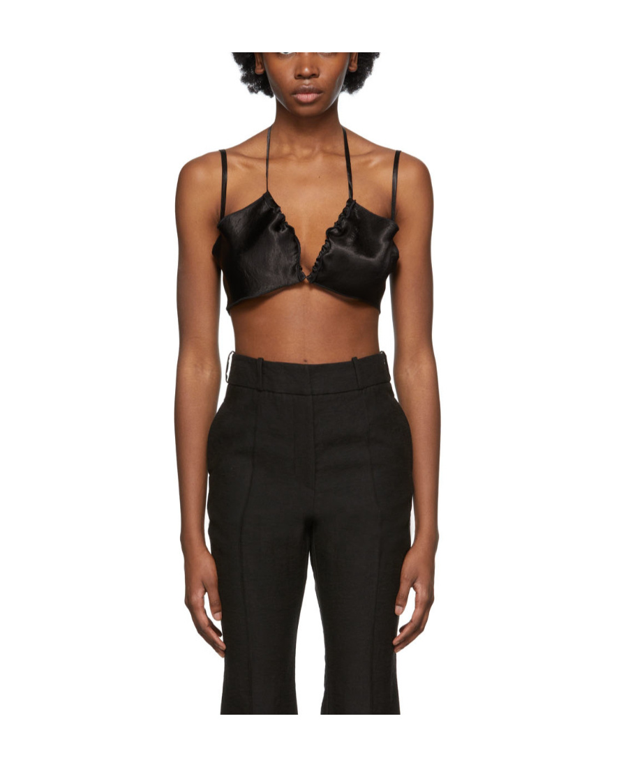 Yuzefi Ssense Exclusive Black Curly Bra Camisole In Black