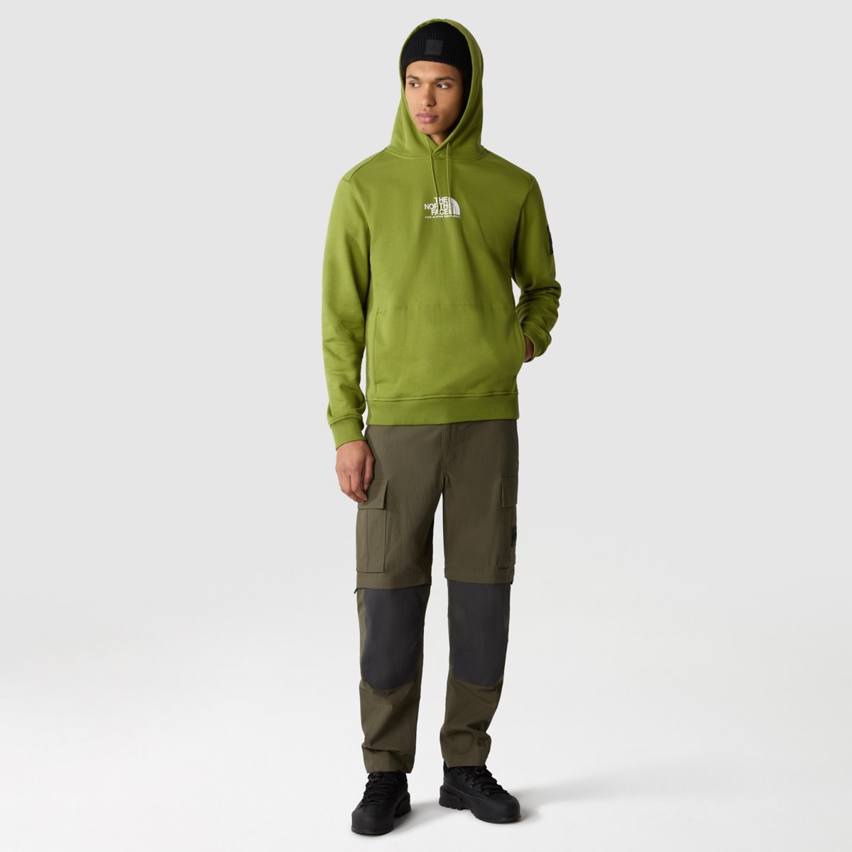 The North Face Fine Alpine Logo-print Cotton Hoodie In Green