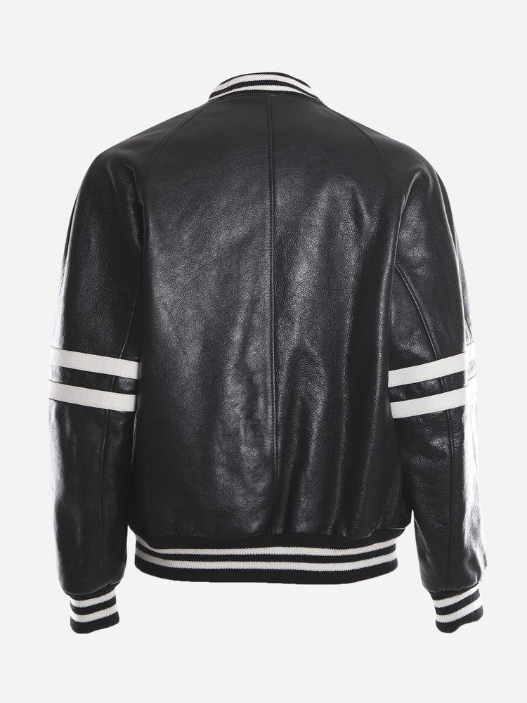 Celine Calfskin College Style Jacket With Outline In Black