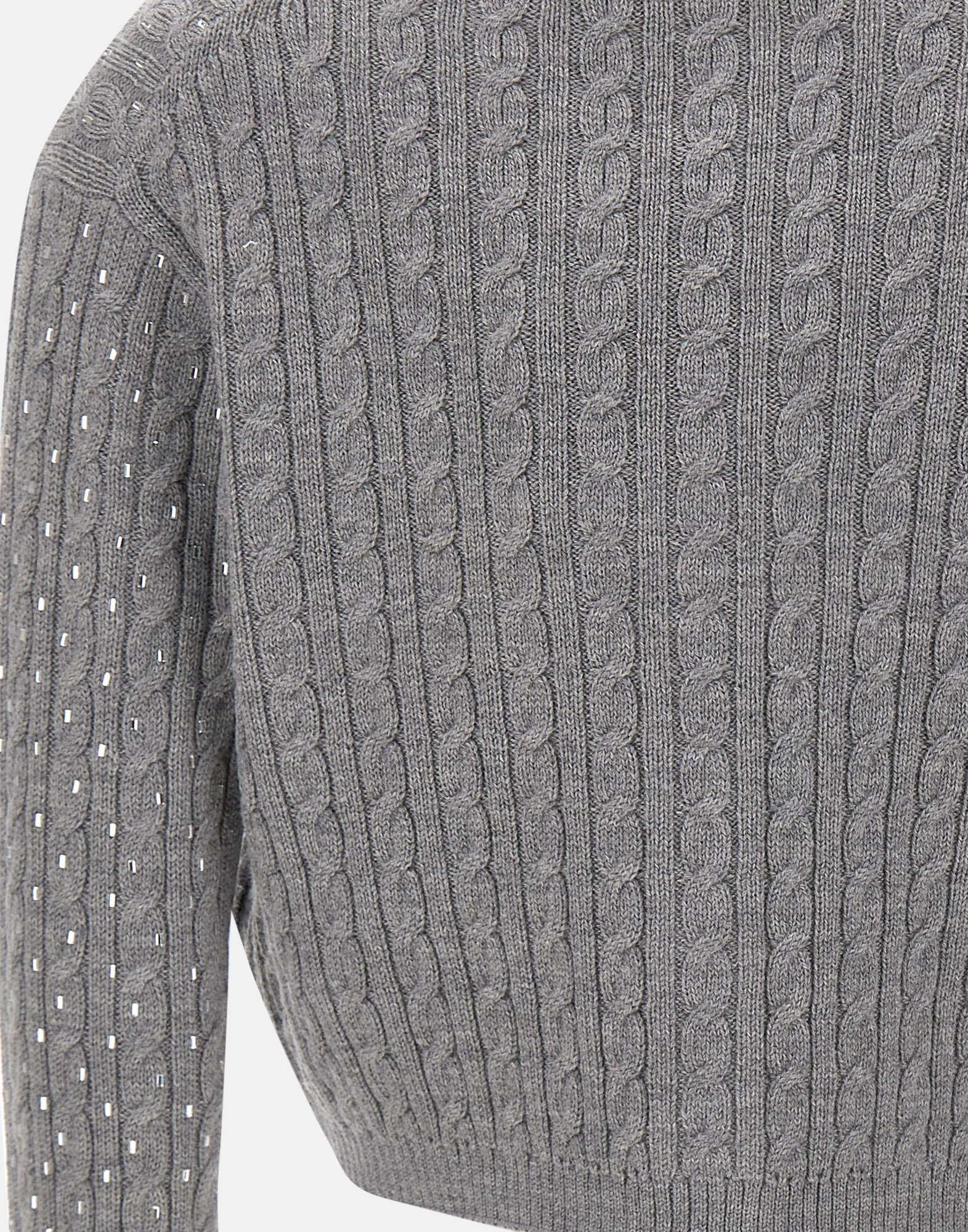 Max Mara Tamigi Cable-knit Cardigan In Gray