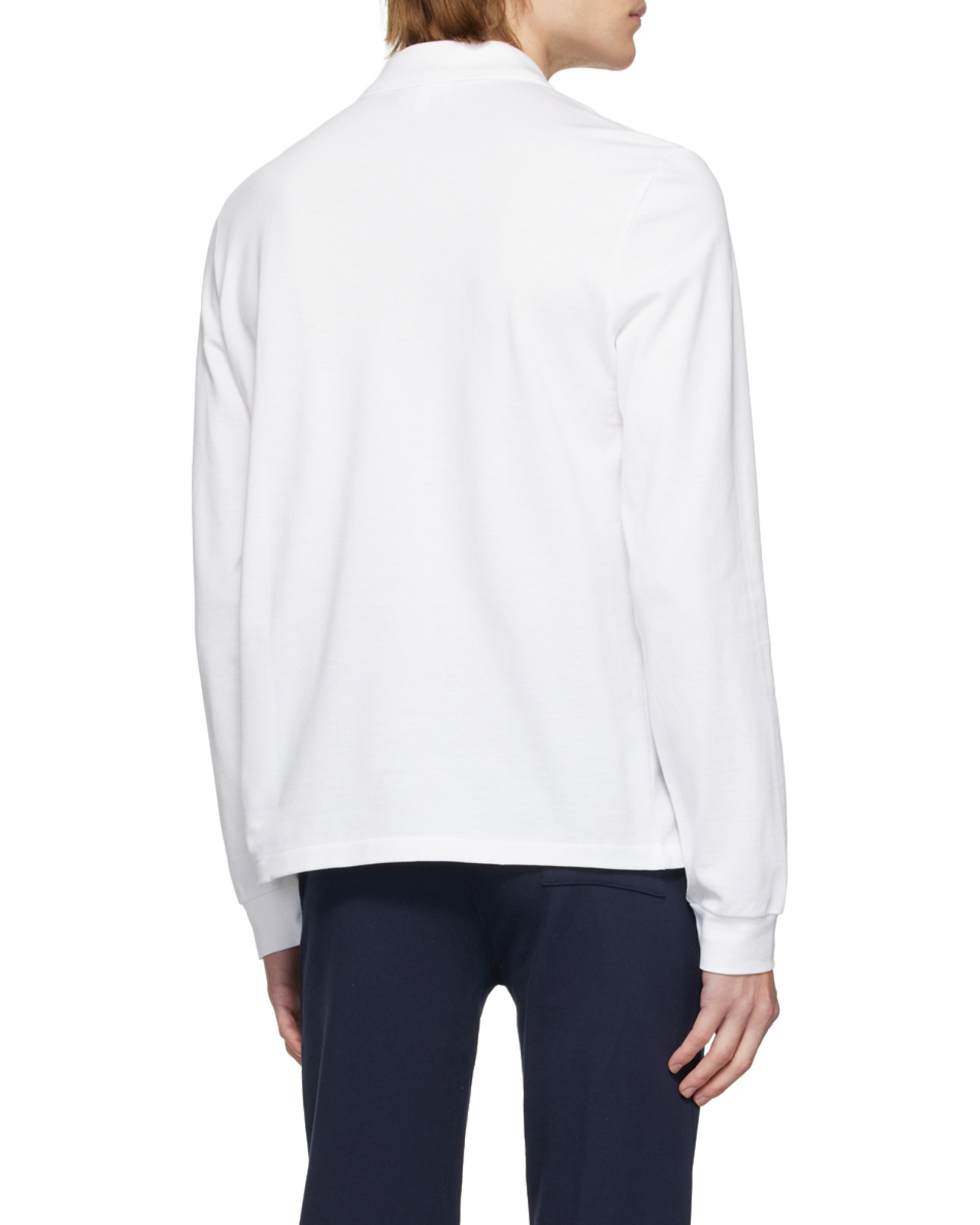 Lacoste Logo Long-sleeved Polo Shirt In White
