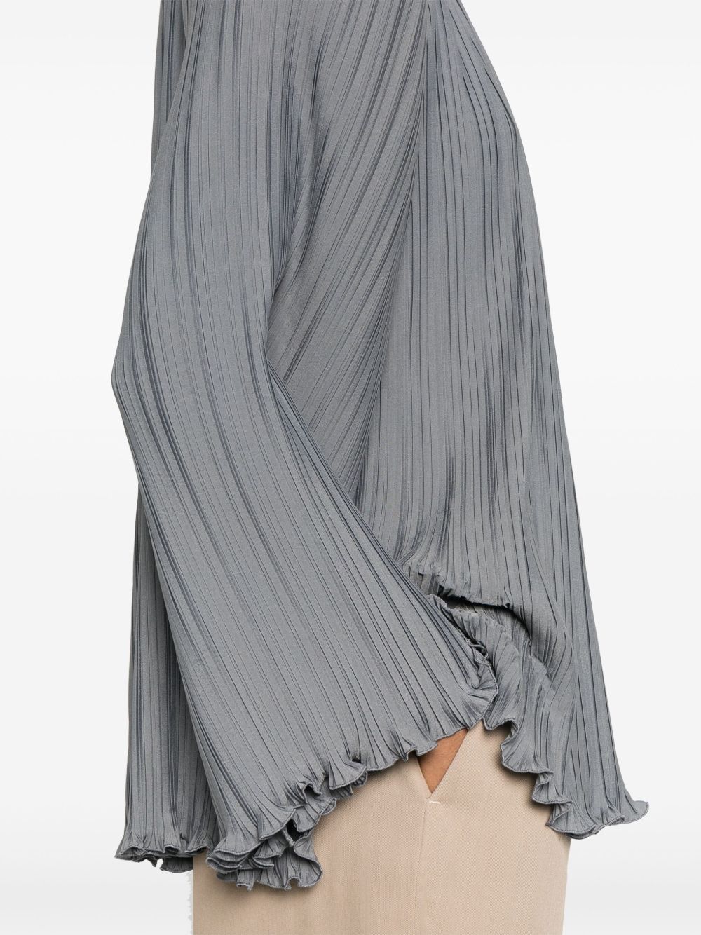 Lanvin Pleated Blouse In Gray