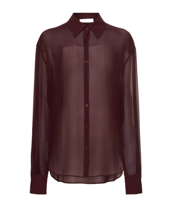 The Frankie Shop Peri Long Sleeve Georgette Shirt
