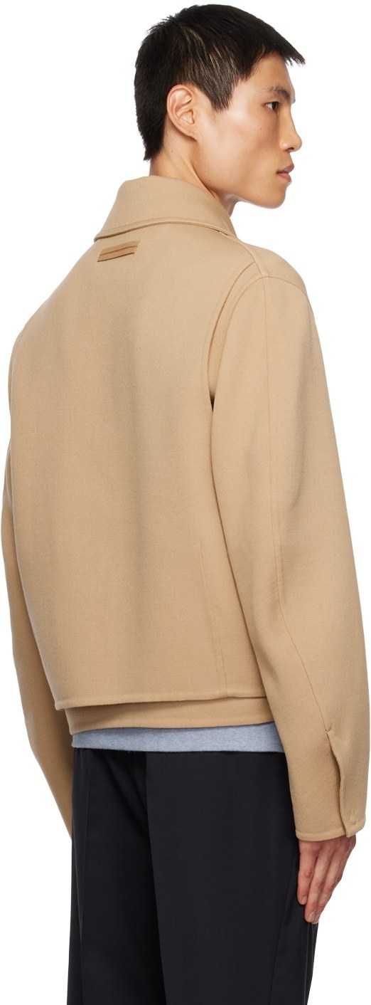 Zegna Wool-blend Shirt Jacket In Nude