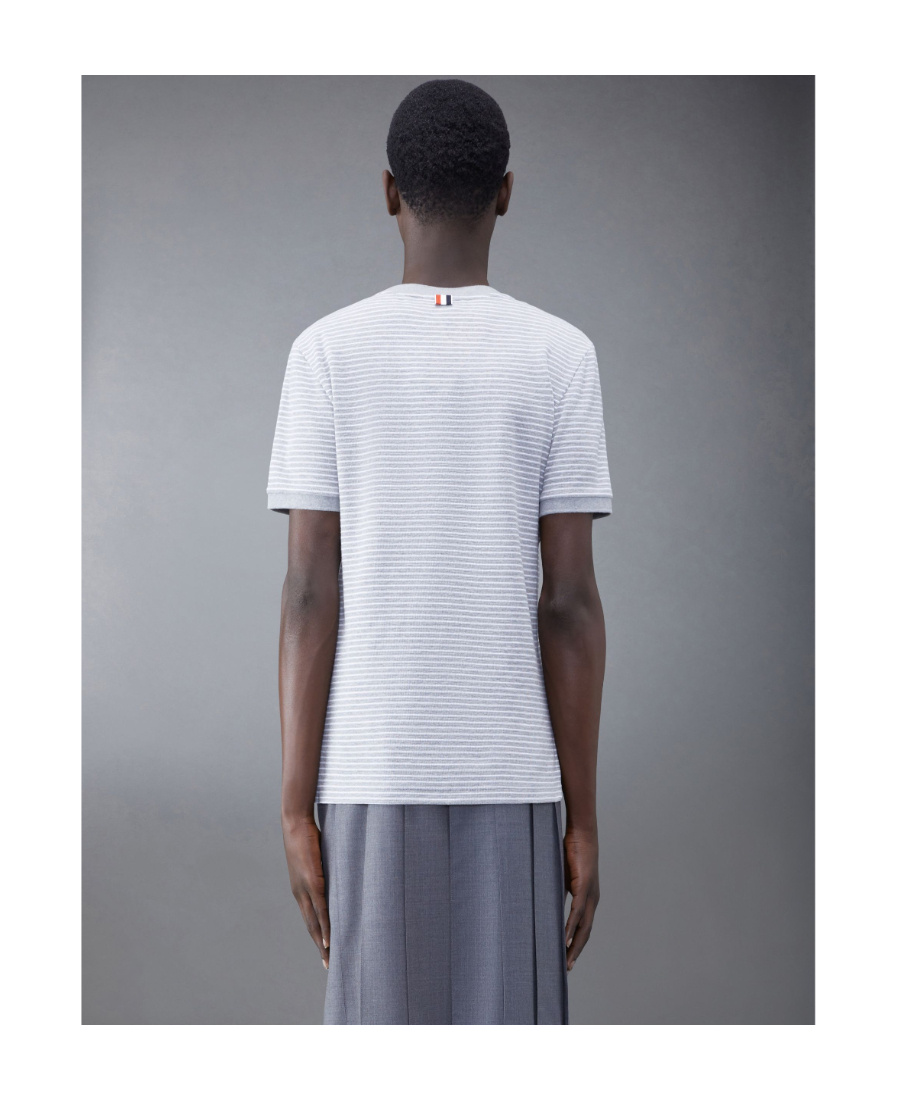 Thom Browne Pinstripe Pattern Cotton T-shirt In White
