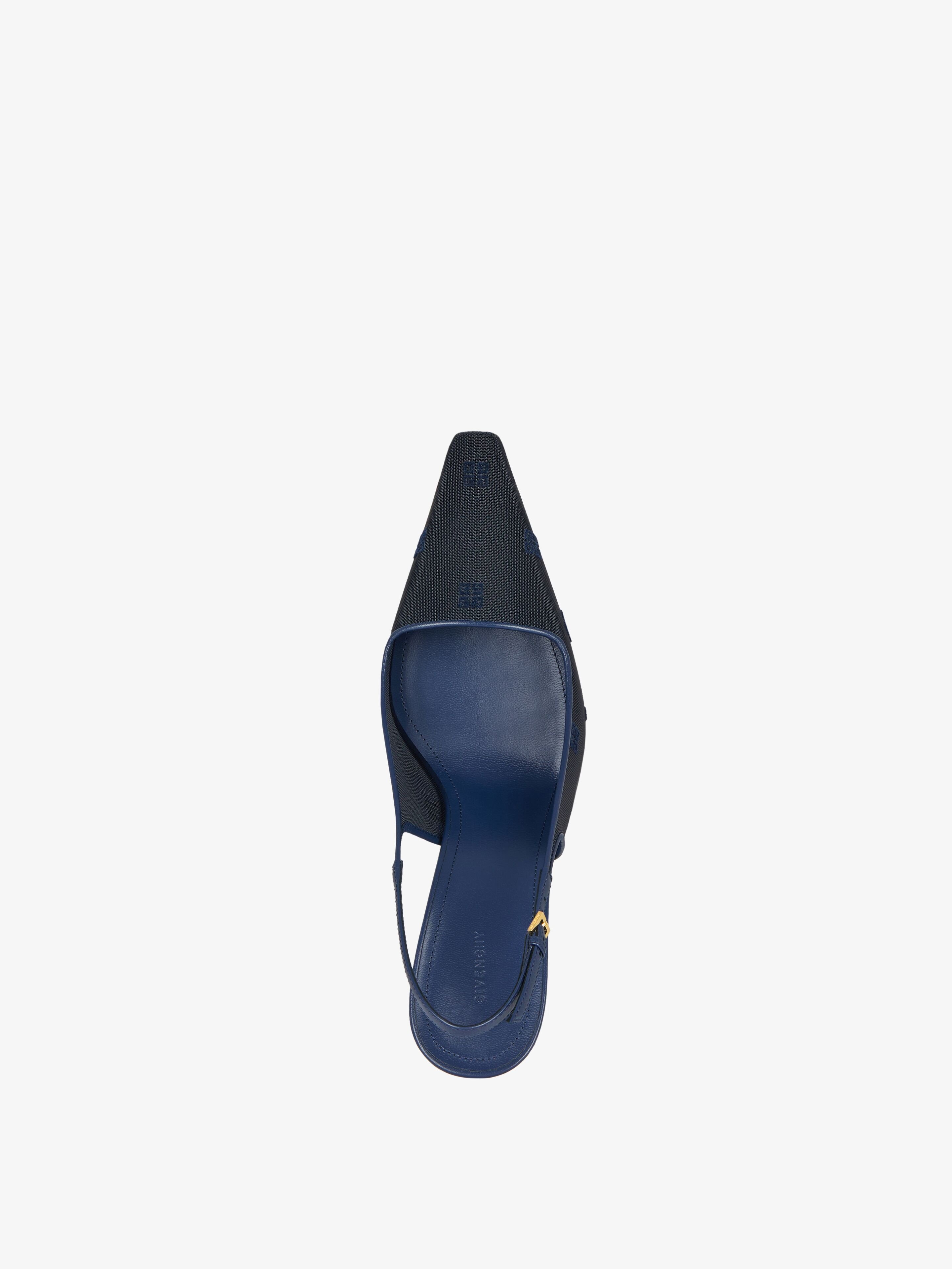 Givenchy G Cube Slingbacks In 4g Mesh In Navy