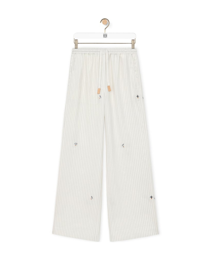 Loewe X Suna Fujita Pinstriped Trousers In White