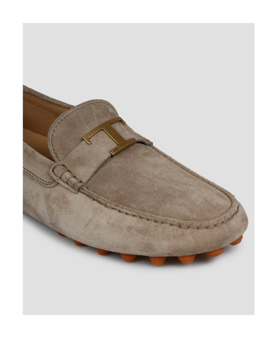 Tod's Gommino Suede Loafers In Gray