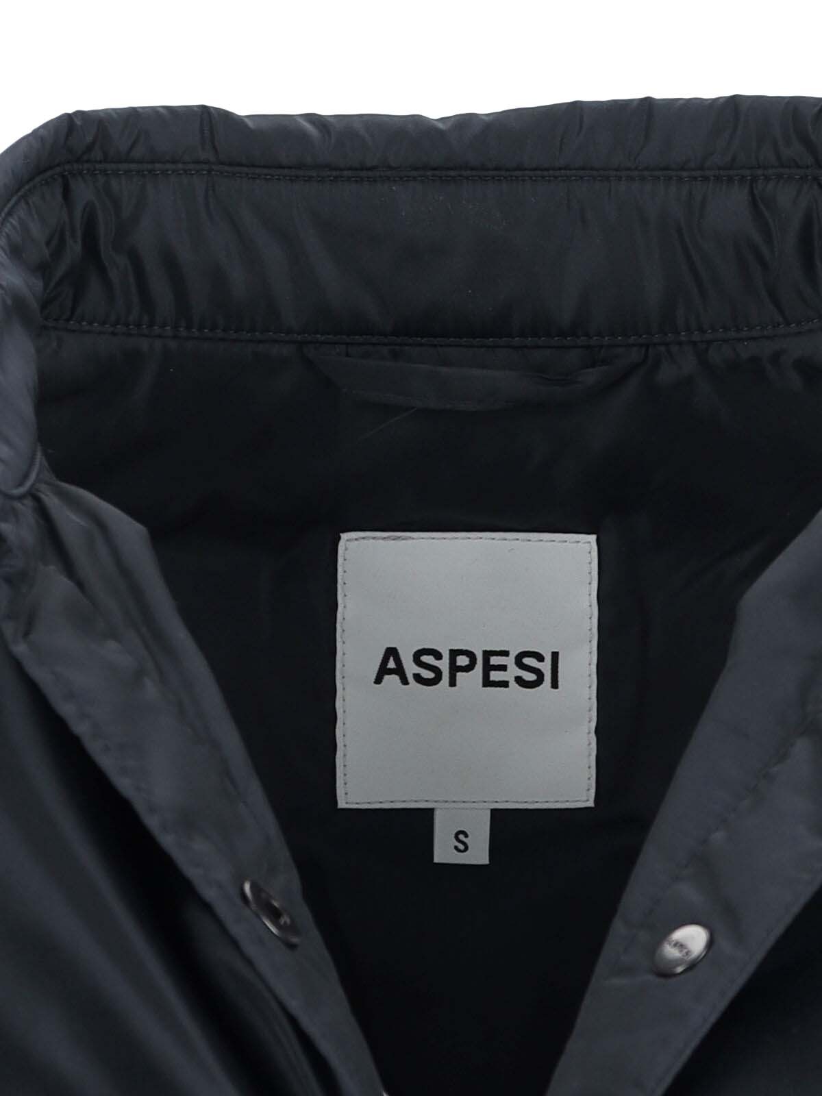 Aspesi Collared Jacket With Button Cuffs And Pockets In Blue