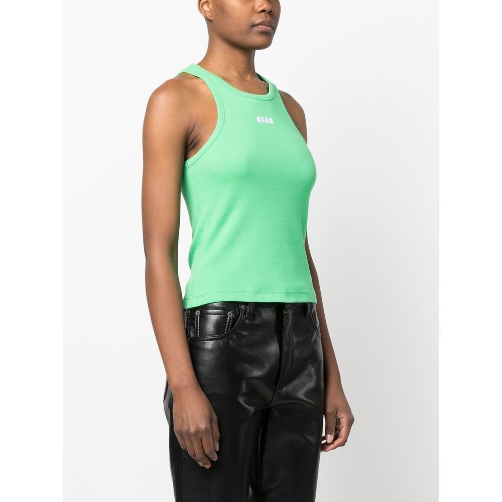 MSGM LOGO-PRINT ROUND NECK VEST