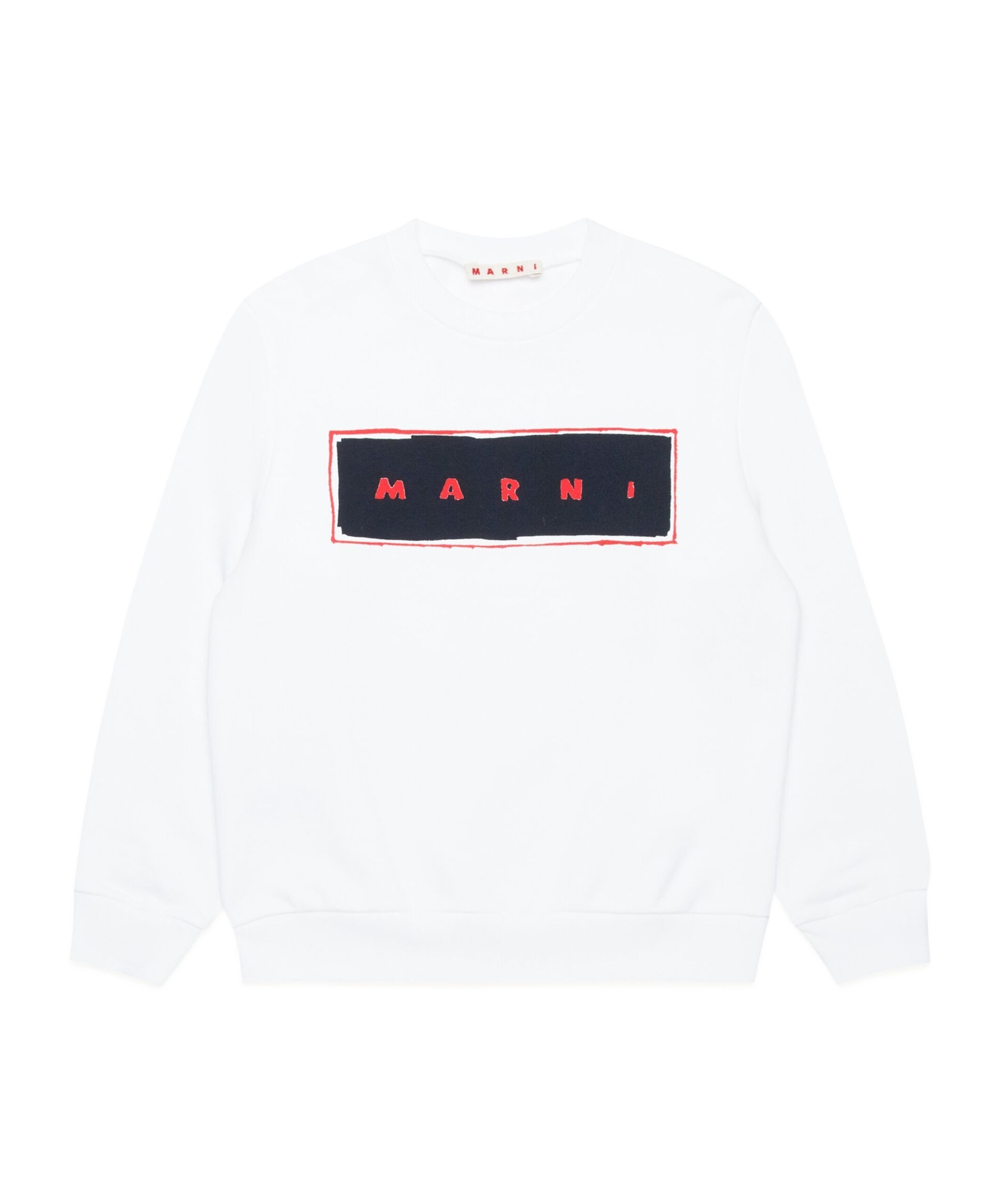 Shop Marni Logo-print Cotton Sweatshirt In White