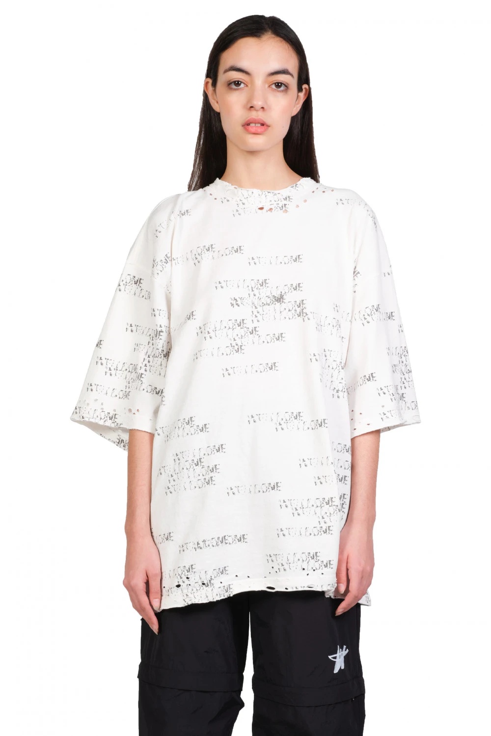 We11 Done Round-necked T-shirt In White