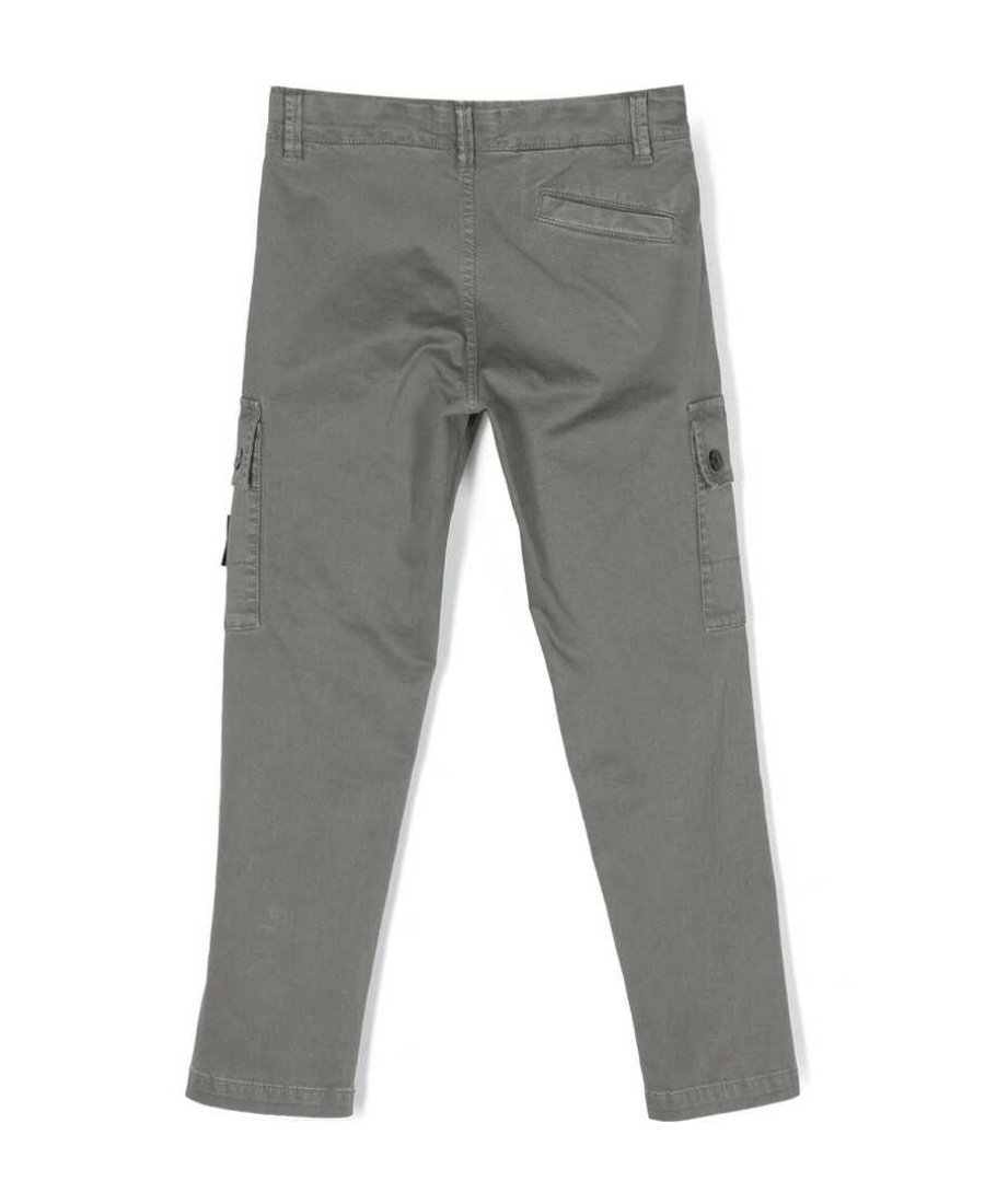 Stone Island Compass-badge Tapered-leg Trousers In Gray