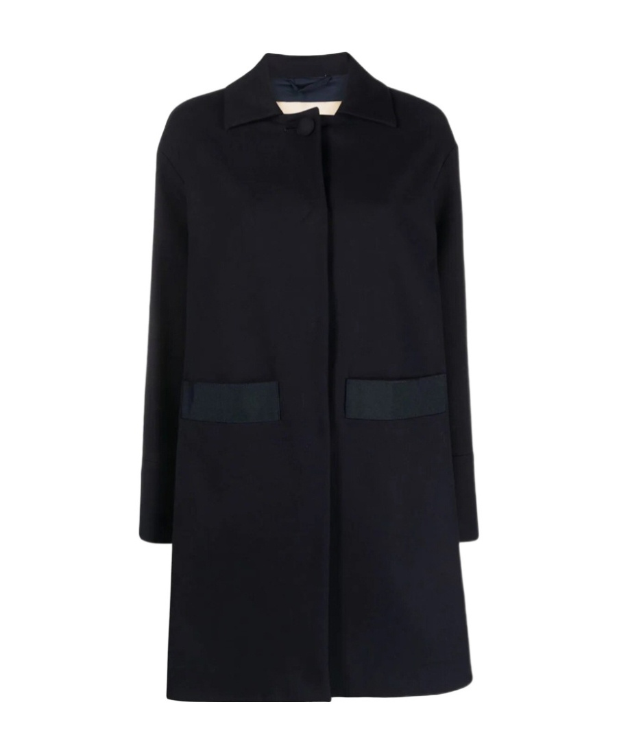 Herno Long-sleeve High-low Coat In Black