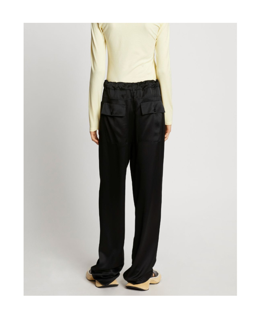 Shop Proenza Schouler Satin Casual Pants In Black